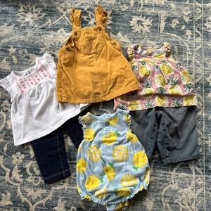 Baby Girls Summer Clothing 9 MONTHS Tank Tops Jeans Dress One Piece GAP Carters